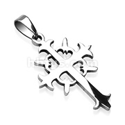 316L Surgical Steel Tribal Cross Pendant