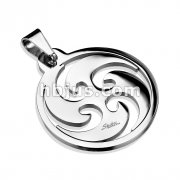 316L Surgical Steel Whirl Wind Pendant