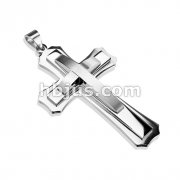 Stainless Steel Triple Cross Large Pendant