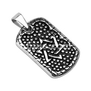 316L Stainless Steel Star of David Dog Tag Pendant
