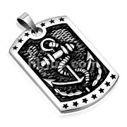 Stainless Steel Marine Anchor Cast Dog Tag Pendant