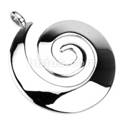 316L Stainless Steel Spiral Swirl Hollow Dome Shield Pendant