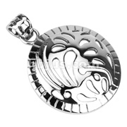 316L Stainless Steel Tribal Splash Hollow Dome Shield Pendant