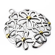 316L Stainless Steel Multi Heart Flower Round Dome Pendant