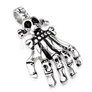 Stainless Steel Skeleton Hand with Skull Joints Pendant