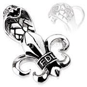 Stainless Steel Fleur De Lis Cobra Pendant