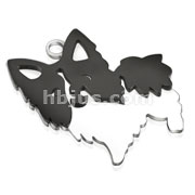 Stainless Steel Two Tone Pomeranian Pendant