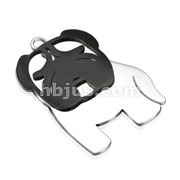 Stainless Steel Two Tone Bulldog Pendant