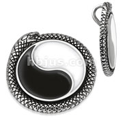 Stainless Steel Yin Yang Snake Medallion Pendant