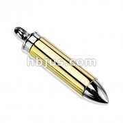 Stainless Steel IP Golden Bullet Pendant