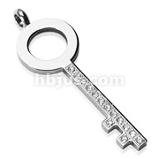 Stainless Steel Bling Key Pendant