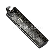 316L Stainless Steel Black IP Lord's Prayer in Spanish Cylinder Tag Pendant