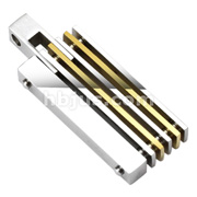 316L Stainless Steel Multi-Bar Gold IP Mix Square Pendant