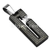 316L Stainless Steel Black IP Lord's Prayer in Spanish with CZ Square Pendant