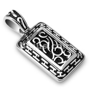 316L Stainless Steel Tribal Symbol Tag Pendant