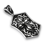 316L Stainless Steel Medieval Royal Cross Shield Tag Pendant