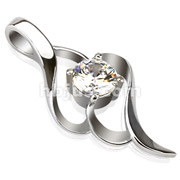 316L Stainless Steel Elegant Hollow Loop Pendant with CZ