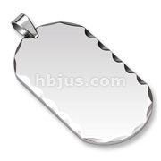 Stainless Steel Faceted Edges Dog Tag