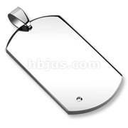 Stainless Steel Single Corner Round Gem Paved Dog Tag