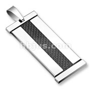 Stainless Steel Black Carbon Fiber Inlay Pendant