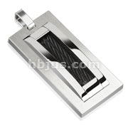 Stainless Steel Two Tone Black Wire Dome Centered Pendant