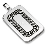 Stainless Steel Chain Link Inlay Pendant