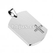 Stainless Steel Dog Tag with Multi CZs Paved Cross