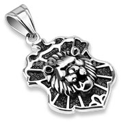 Stainless Steel Lion Design Casted Crest Pendant