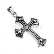 316L Stainless Steel Metallic Ball Layered Cross Pendant
