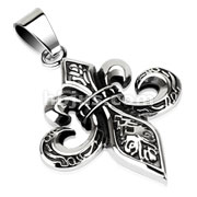 316L Stainless Steel Royal Fleur De Lis Cast Pendant