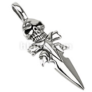 Stainless Steel Skull Spear Pendant