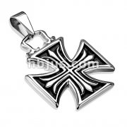 Stainless Steel Iron Cross Within Celtic Cross Pendant