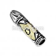 316L Stainless Steel Gold IP Star Of David Within Bullet Pendant  