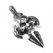 Stainless Steel Skull Dagger Pendant