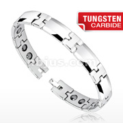 Tungsten Carbide Round Faceted Bio-Magnetic Bracelet