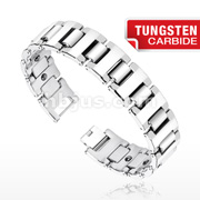 Tungsten Carbide Faceted Bio-Magnetic Wide Bracelet