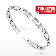 Tungsten Carbide Multi-Faceted Link Bracelet