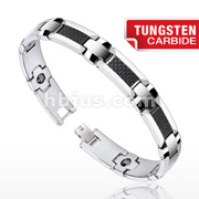 Tungsten Carbide Carbon Fiber Inlay Bio-Magnetic Bracelet