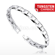 Tungsten Carbide Round Faceted Bio-Magnetic Bracelet