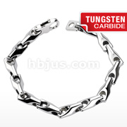 Tungsten Carbide Cross-Link Chain Bracelet