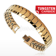 Tungsten Carbide IP Copper Flat Faceted Bio-Magnetic Bracelet