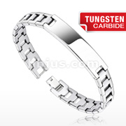 Tungsten Carbide Plate ID Link Bracelet