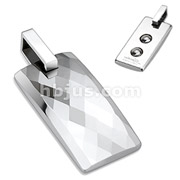 Tungsten Carbide Multi Faceted Cut Rectangular Dome Bio-Magnetic Pendant