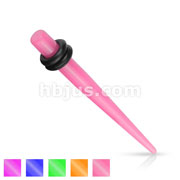 Solid UV Neon Acrylic Taper with O-Rings