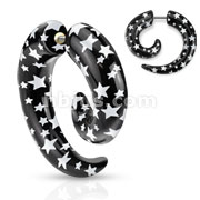 All UV Star Printed Spiral Fake Taper