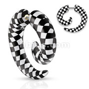 All UV Checkers Printed Spiral Fake Taper