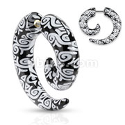 All UV Tribal Swirls Printed Spiral Fake Taper