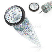 Solid Acrylic Multi Glitter Fake Taper with O-Ring