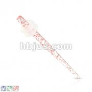 Solid Acrylic Ultra Glitter Taper with Clear O-Rings