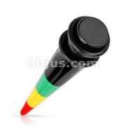120 Pcs Assorted Size Rasta Stripe Acrylic Taper with O-Rings